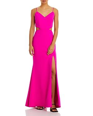 Aqua Scuba Crepe Side Cutout Gown - 100% Exclusive