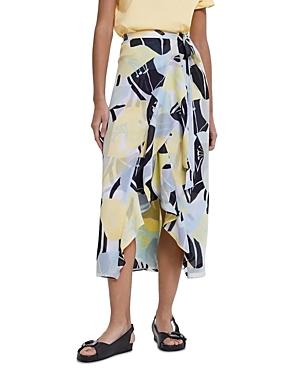 The Kooples Hibiscus Floral Midi Wrap Skirt