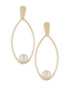 Bloomingdale's Cultured Freshwater Pearl Oblong Drop Earrings In 14k Yellow Gold - 100% Exclusive