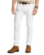 Polo Ralph Lauren Sullivan Slim Fit Distressed Jeans In White
