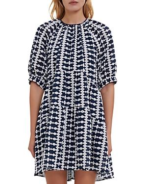 Maje Ridol Printed Open Back Dress