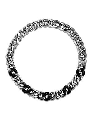 David Yurman Belmont Curb Link Necklace With Black Onyx