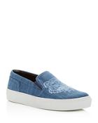 Kenzo Women's Special Tiger Embroidered Denim Slip-on Sneakers