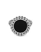 Lagos Sterling Silver Caviar Ring With Onyx