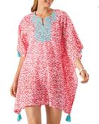 Tommy Bahama Scrolls Embroidered Cotton Tunic Swim Cover-up