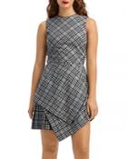 Oscar De La Renta Layered Glen Plaid Dress