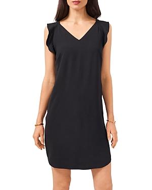 Vince Camuto Flutter Shoulder Crinkle Twill Dress