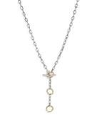 David Yurman Sterling Silver And 18k Yellow Gold Madison 3 Ring Link Necklace, 17