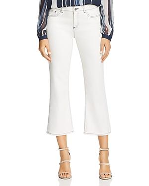 Elie Tahari Gianina Crop Flare Jeans In Parchment