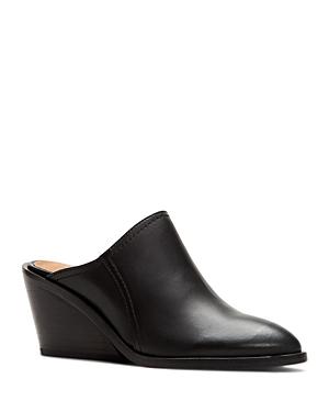 Frye Women's Serena Pointed Toe Leather Wedge Mules