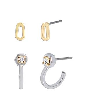 Allsaints Link Stud & Pave Huggie Hoop Earrings, Set Of 2
