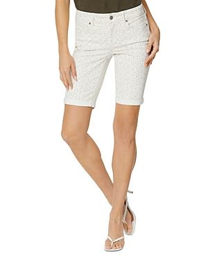 Nydj Briella Denim Bermuda Shorts In Faux Eyelet Sand