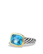 David Yurman Noblesse Ring With Blue Topaz And Gold