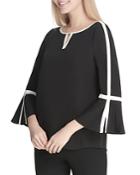 Calvin Klein Piped Bell Sleeve Top