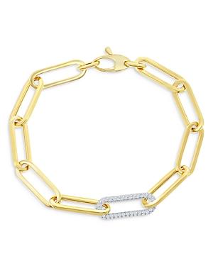 Bloomingdale's Diamond Paperclip Bracelet In 14k White & Yellow Gold, 0.80 Ct. T.w. - 100% Exclusive