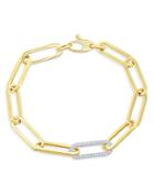 Bloomingdale's Diamond Paperclip Bracelet In 14k White & Yellow Gold, 0.80 Ct. T.w. - 100% Exclusive