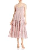 Boss Datecara Striped Tiered Midi Dress