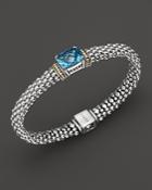 Lagos 18k Gold And Sterling Silver Prism Blue Topaz Rope Bracelet, 9mm
