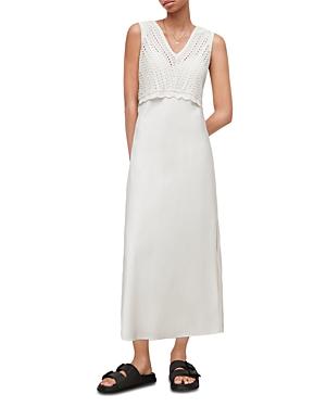 Allsaints Cass Layered Look Crochet Crop Top & Satin Slip Dress