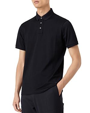 Emporio Armani Chevron Textured Regular Fit Polo Shirt