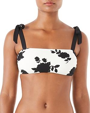 Kate Spade New York Floral Print Shoulder Bow Bikini Top