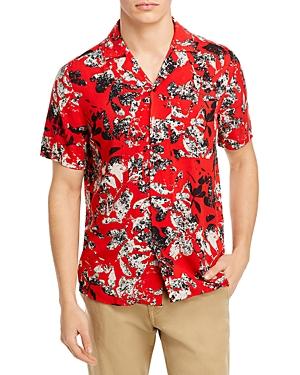 Hugo Ellino Floral Print Straight Fit Button Down Camp Shirt