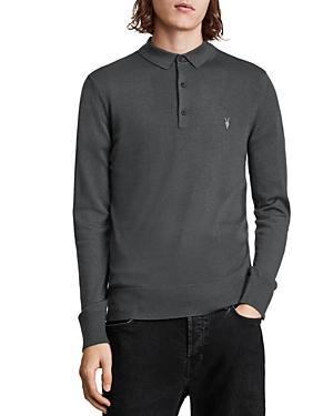 Allsaints Mode Merino Wool Long Sleeve Polo