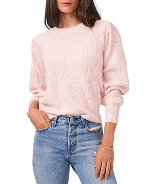 1.state Mixed Knit Crewneck Sweater