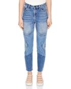 Sandro Misty Cropped Straight-leg Jeans In Blue Vintage
