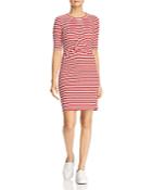 Three Dots Nantucket Stripe Twist-front Dress