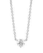 Lightbox Jewelry Lab-grown Diamond Solitaire Pendant Necklace In Sterling Silver, 0.37 Ct. T.w, 16-18