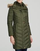 Marc New York Kendall Fur Trim Chevron Puffer Coat
