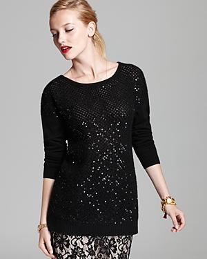 C By Bloomingdale's Cashmere Crochet Sequin Tunic