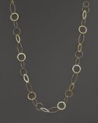 14k Yellow Gold Round & Marquise Link Necklace, 18