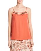Haute Hippie Brush With The Law Grommeted Silk Top