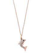 Bloomingdale's Black & White Diamond Dolphin Pendant Necklace In 14k Rose Gold, 18 - 100% Exclusive