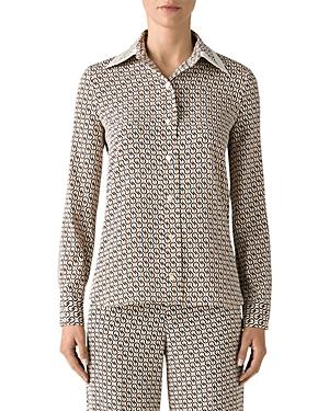St. John Icon Stripe Silk Blouse