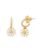 Kate Spade New York Flower Charm Huggie Hoop Earrings In 14k Gold Plate