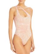 L*space Phoebe Printed Asymmetric One Piece Swimsuit