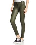 J Brand Mid Rise Stretch Leather Pants In Alpine