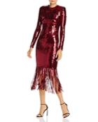 Rebecca Vallance Matisse Sequin Fringed Midi Dress