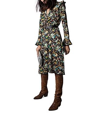 Zadig & Voltaire Rosier Printed Ruffled Midi Dress