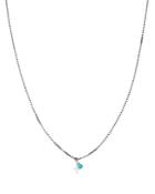 Tateossian Sterling Silver Cross & Turquoise Pendant Necklace 18