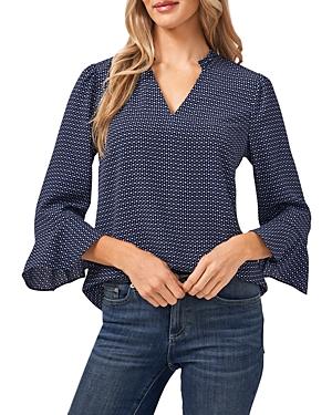 Cece V Neck Ruffle Sleeve Blouse
