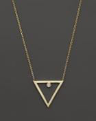 Zoe Chicco 14k Yellow Gold Diamond Open Triangle Necklace, 16