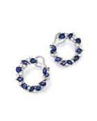 Bloomingdale's Sapphire & Diamond Circle Earrings In 14k White Gold - 100% Exclusive