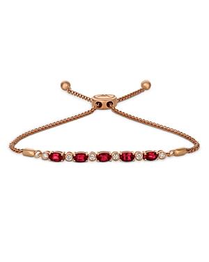 Bloomingdale's Ruby And Diamond Bolo Bracelet In 14k Rose Gold - 100% Exclusive