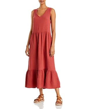 Sol Angeles Cotton Ruffled Crepe Midi Dress