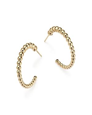 14k Yellow Gold Graduated Bead Hoop Earrings - 100% Exclusive