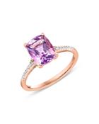 Bloomingdale's Rose Amethyst & Diamond Ring In 14k Rose Gold - 100% Exclusive